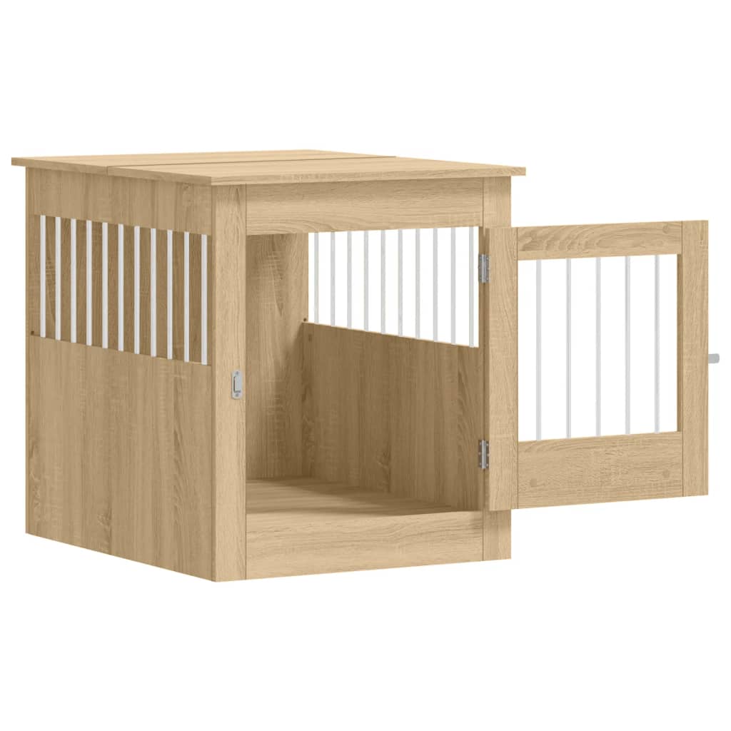 hundebur 64,5x80x71 cm konstrueret træ sonoma-eg