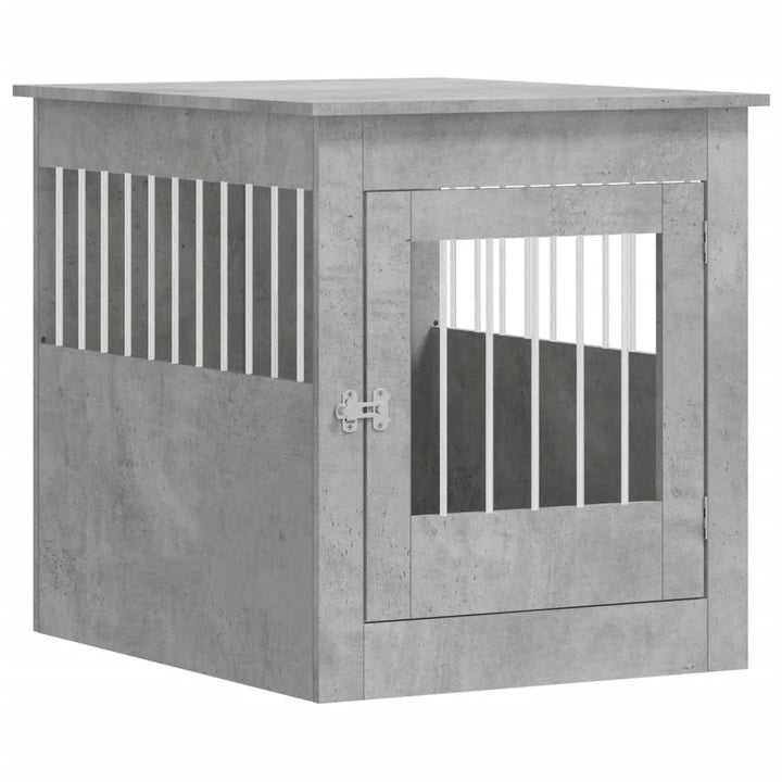 hundebur 64,5x80x71 cm konstrueret træ betongrå