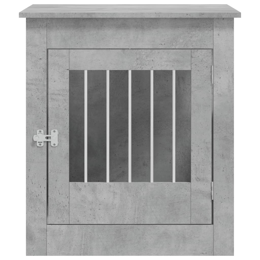 hundebur 64,5x80x71 cm konstrueret træ betongrå