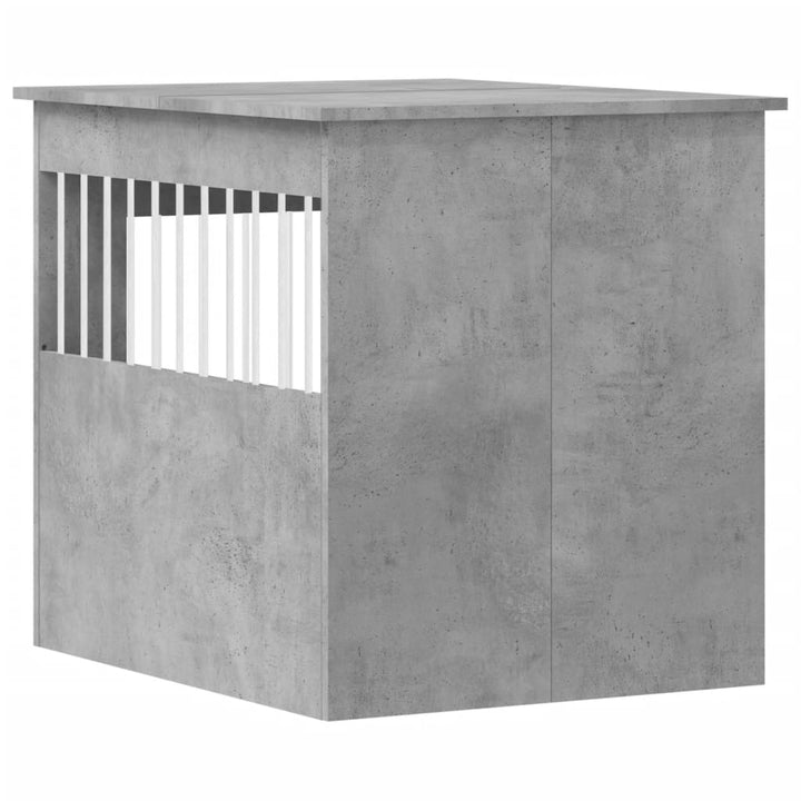 hundebur 64,5x80x71 cm konstrueret træ betongrå