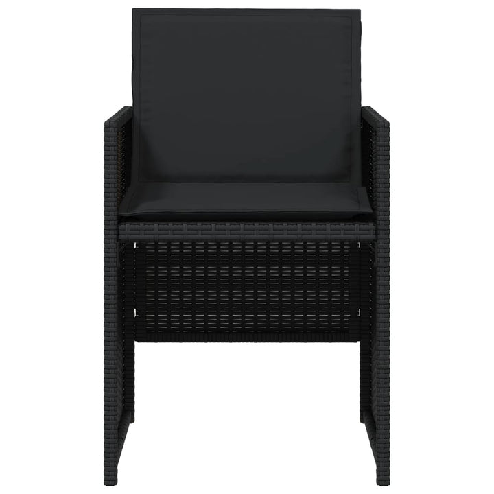 havestole med hynder 4 stk. polyrattan sort