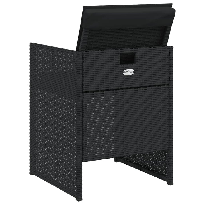 havestole med hynder 4 stk. polyrattan sort