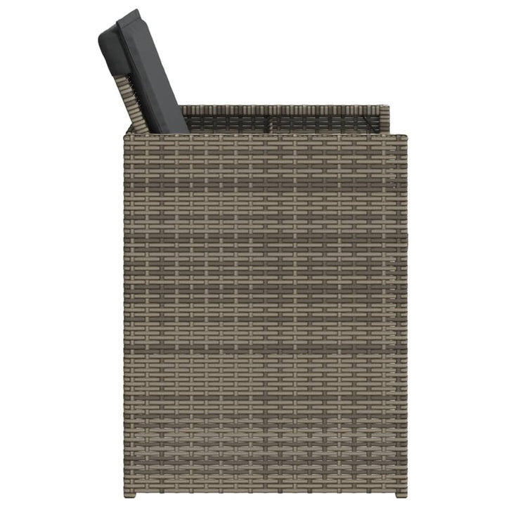 havestole med hynder 4 stk. polyrattan grå