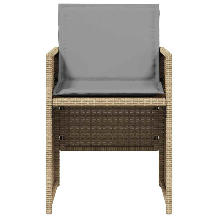havestole 4 stk. med hynder polyrattan blandet beige