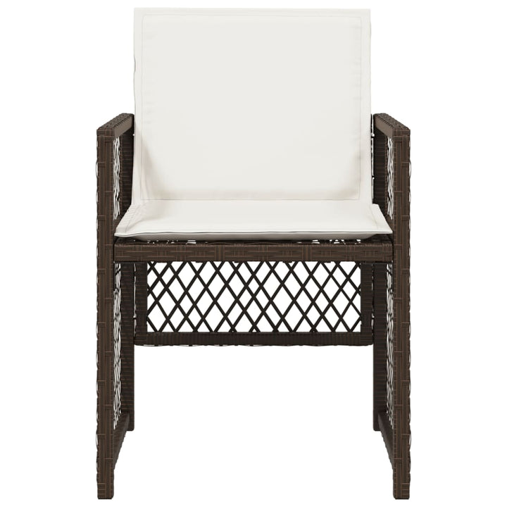 havestole 4 stk. med hynder polyrattan brun