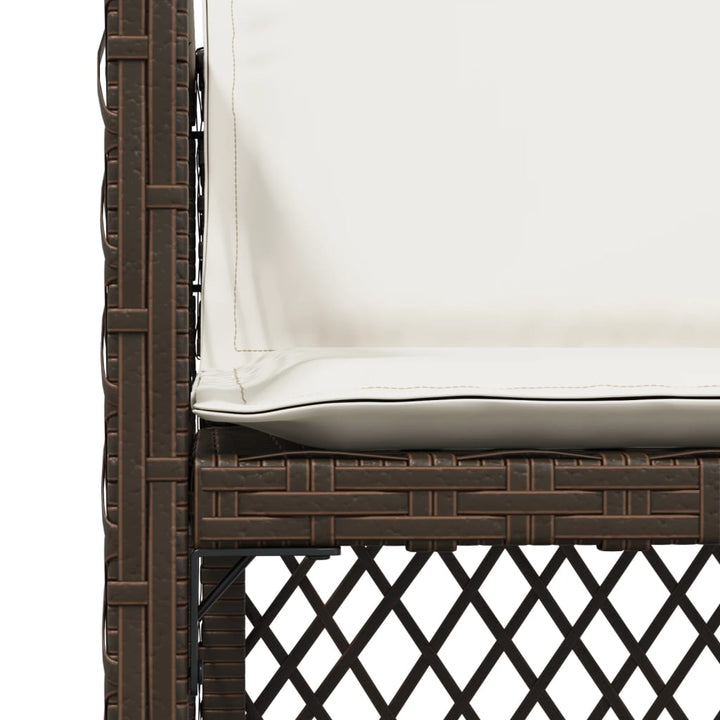 havestole 4 stk. med hynder polyrattan brun