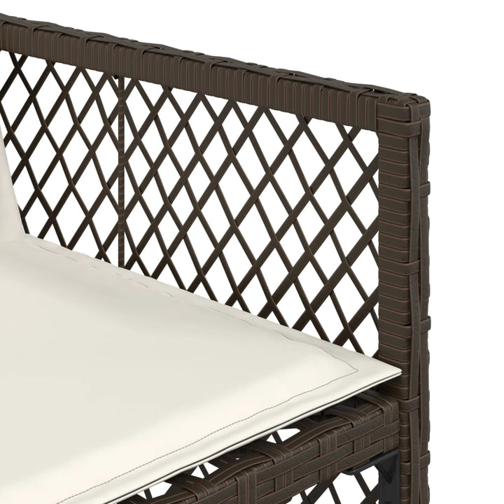 havestole 4 stk. med hynder polyrattan brun