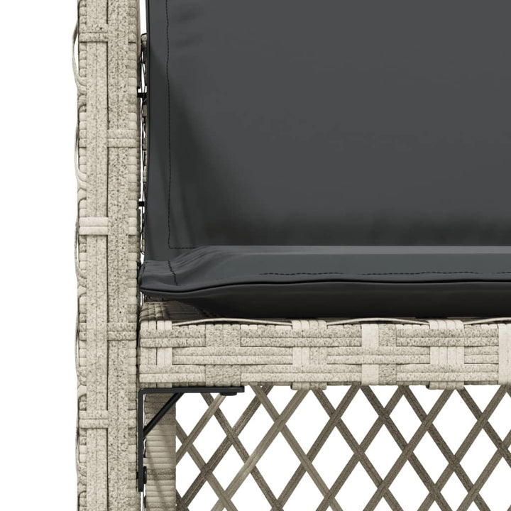 havestole 4 stk. med hynder polyrattan lysegrå
