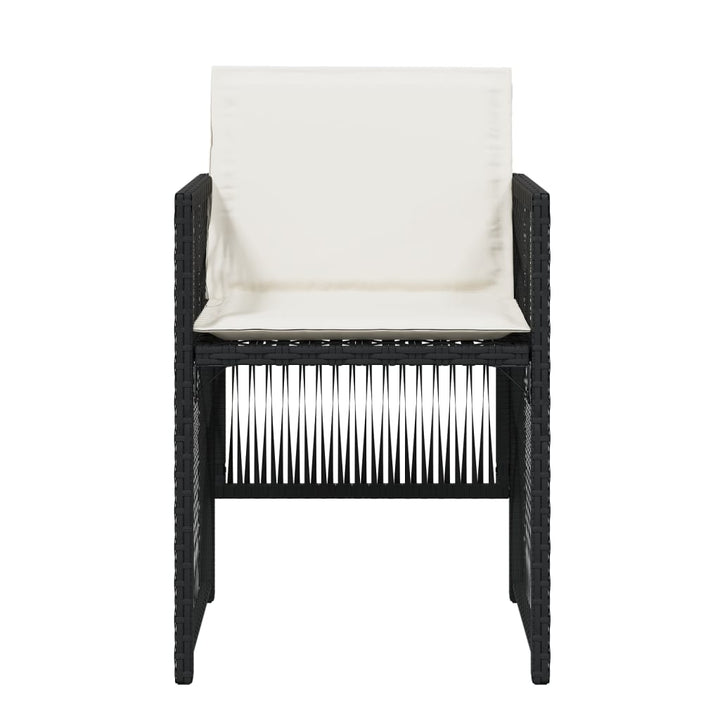 havestole med hynder 4 stk. polyrattan sort