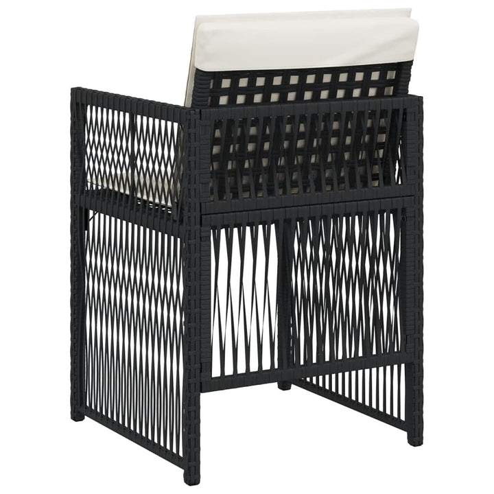 havestole med hynder 4 stk. polyrattan sort