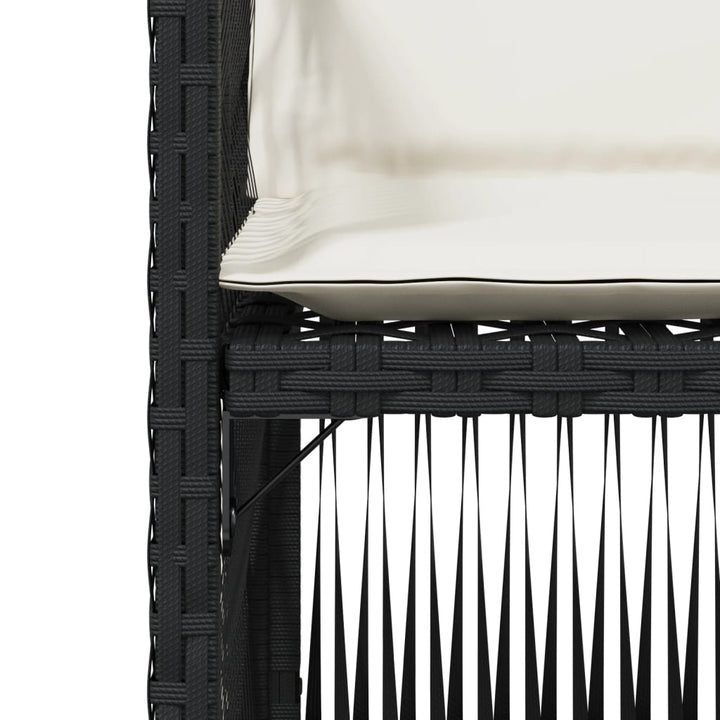 havestole med hynder 4 stk. polyrattan sort