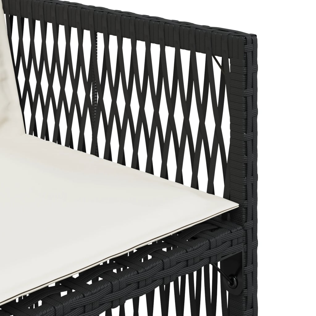 havestole med hynder 4 stk. polyrattan sort