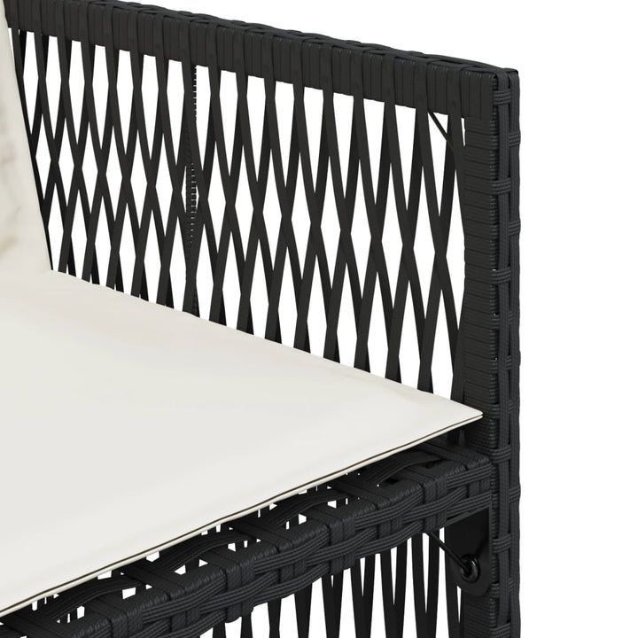 havestole med hynder 4 stk. polyrattan sort
