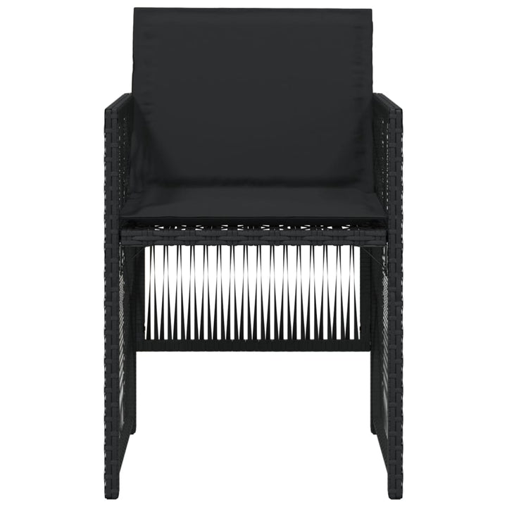 havestole med hynder 4 stk. polyrattan sort