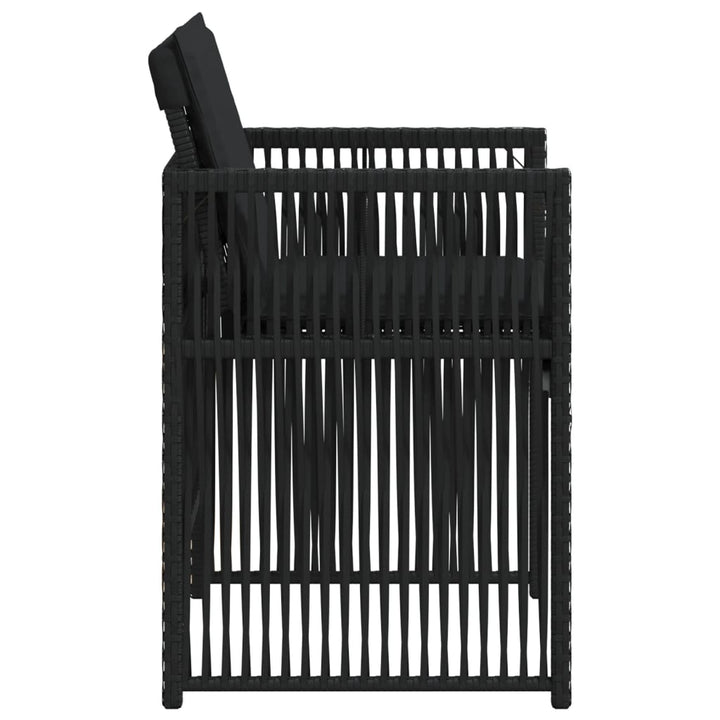 havestole med hynder 4 stk. polyrattan sort