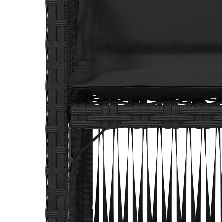 havestole med hynder 4 stk. polyrattan sort