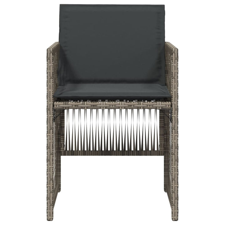 havestole med hynder 4 stk. polyrattan grå