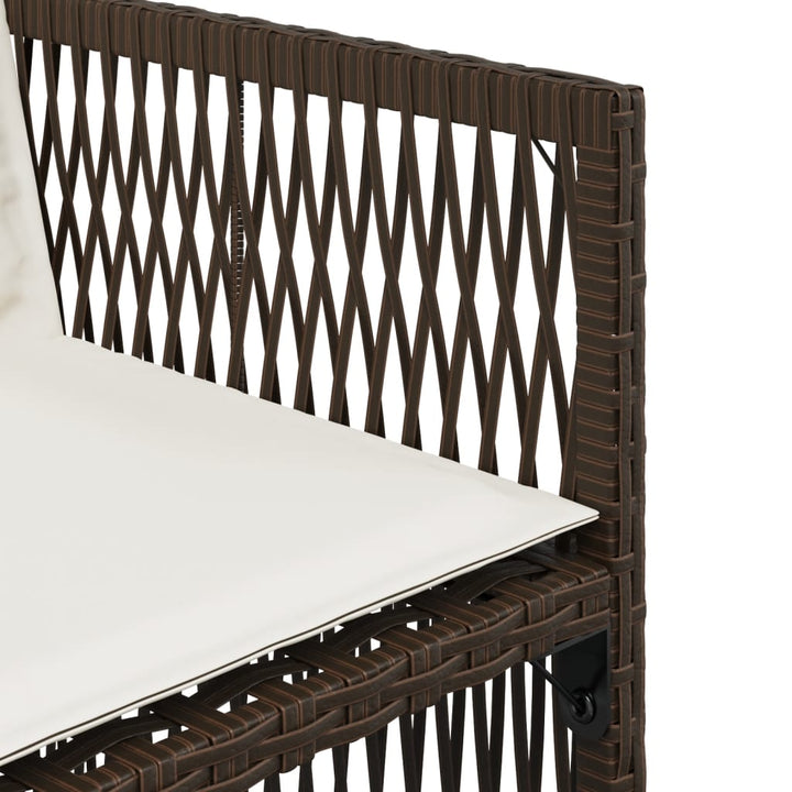havestole 4 stk. med hynder polyrattan brun