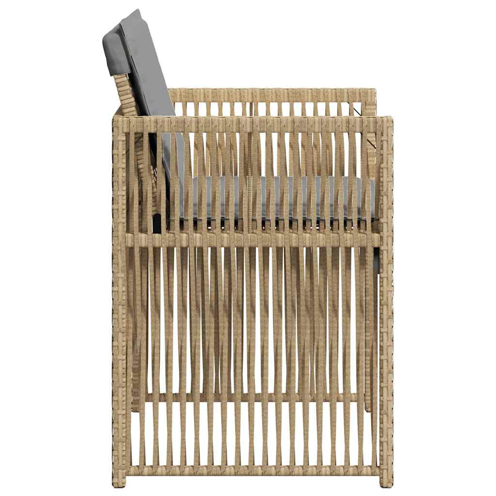 havestole 4 stk. med hynder polyrattan blandet beige