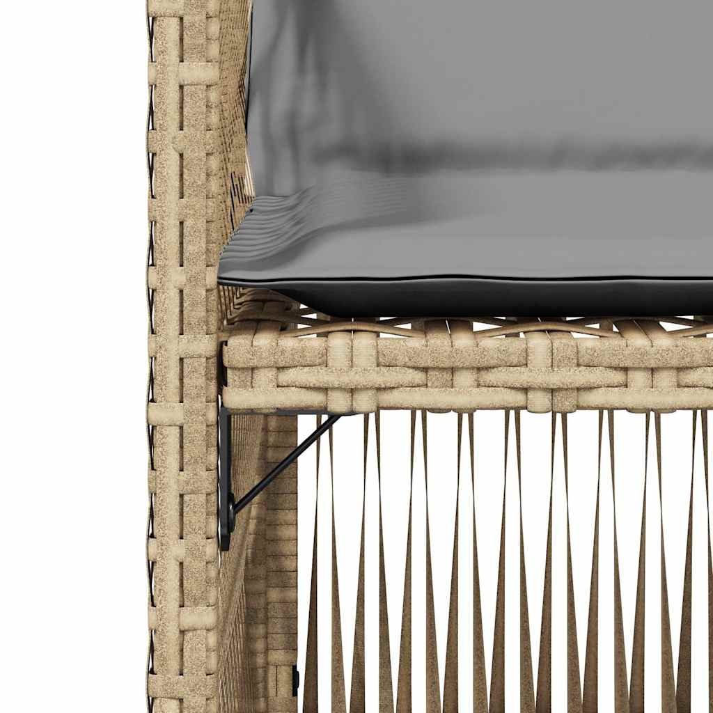 havestole 4 stk. med hynder polyrattan blandet beige