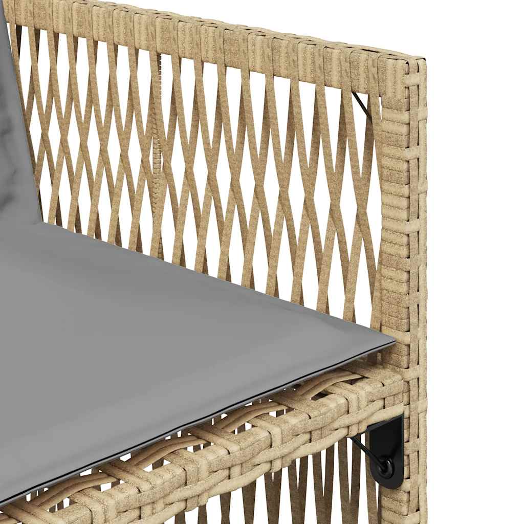 havestole 4 stk. med hynder polyrattan blandet beige