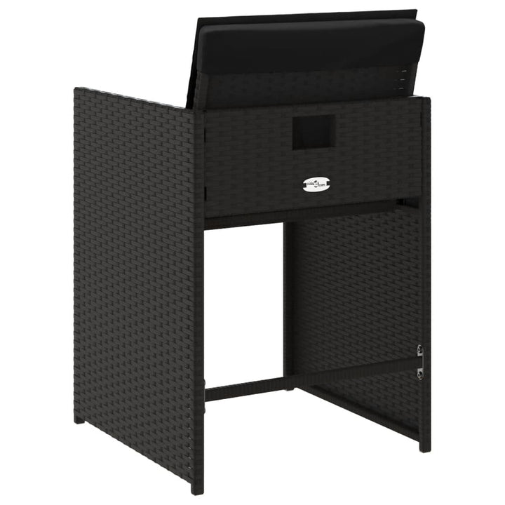 havestole med hynder 4 stk. polyrattan sort