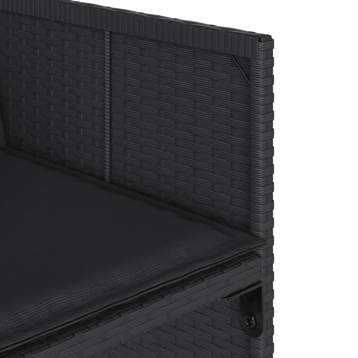 havestole med hynder 4 stk. polyrattan sort
