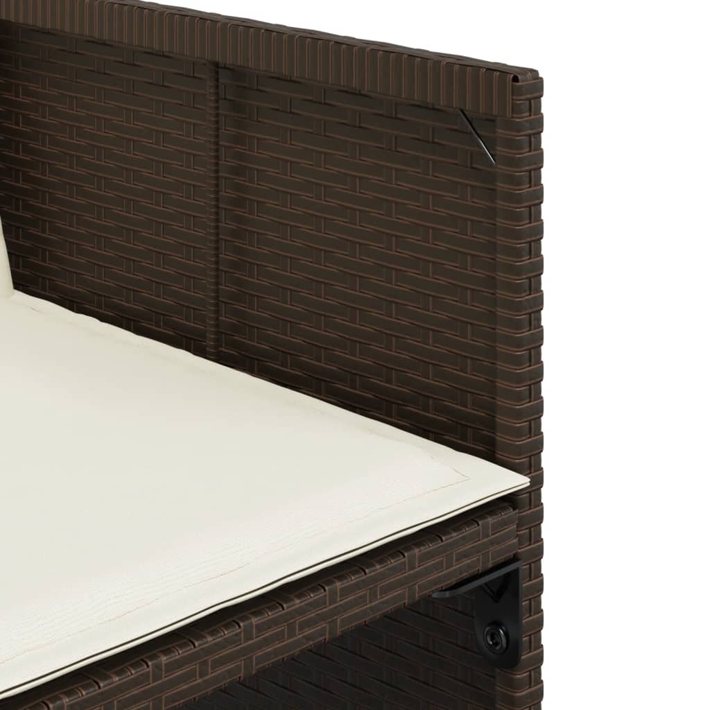 havestole 4 stk. med hynder polyrattan brun