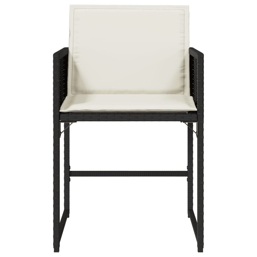 havestole med hynder 4 stk. polyrattan sort