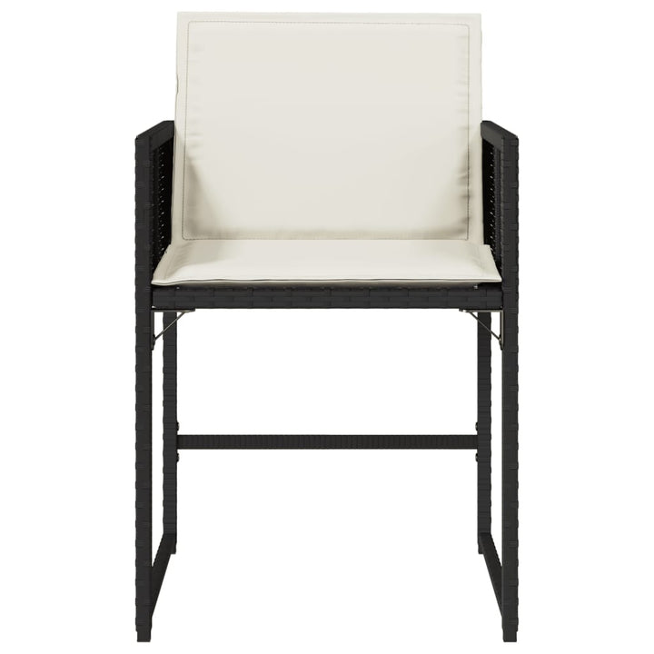 havestole med hynder 4 stk. polyrattan sort