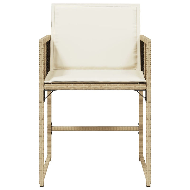 havestole 4 stk. med hynder polyrattan beige