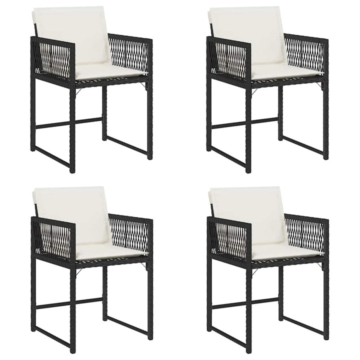 havestole med hynder 4 stk. polyrattan sort