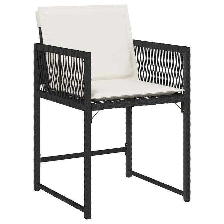 havestole med hynder 4 stk. polyrattan sort