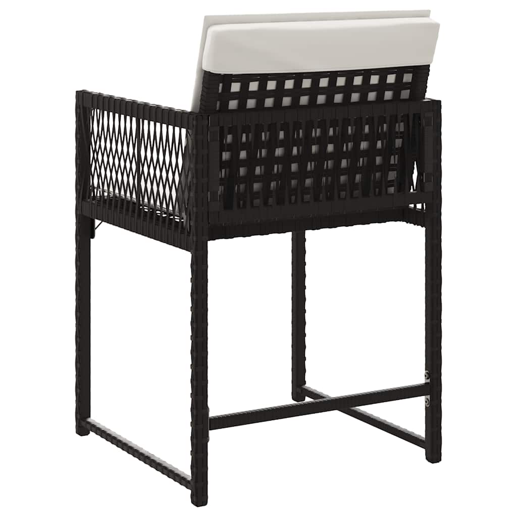 havestole med hynder 4 stk. polyrattan sort