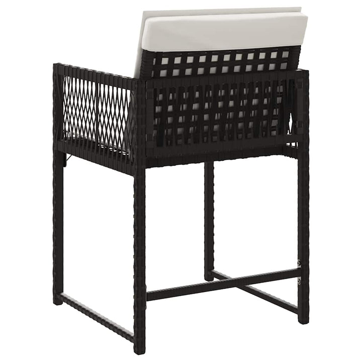 havestole med hynder 4 stk. polyrattan sort