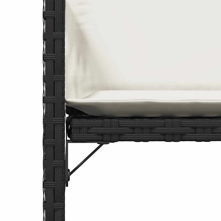 havestole med hynder 4 stk. polyrattan sort