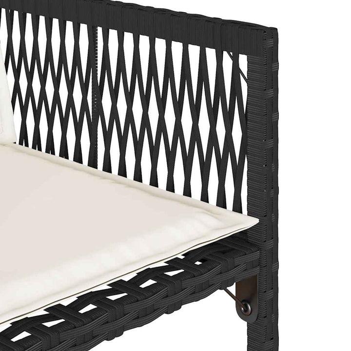 havestole med hynder 4 stk. polyrattan sort
