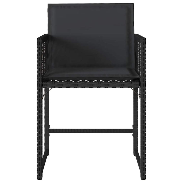 havestole med hynder 4 stk. polyrattan sort