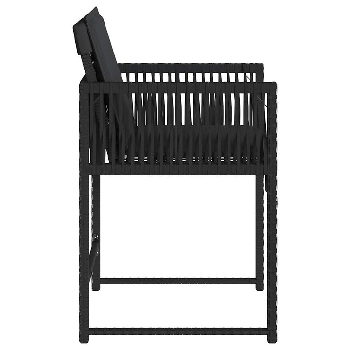 havestole med hynder 4 stk. polyrattan sort