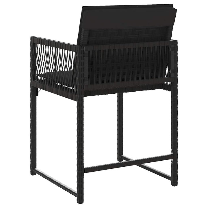 havestole med hynder 4 stk. polyrattan sort