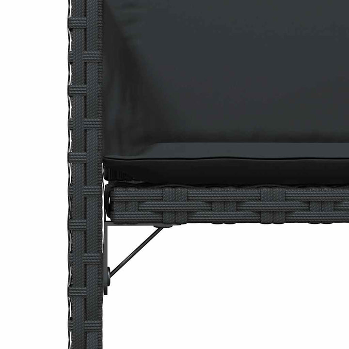 havestole med hynder 4 stk. polyrattan sort