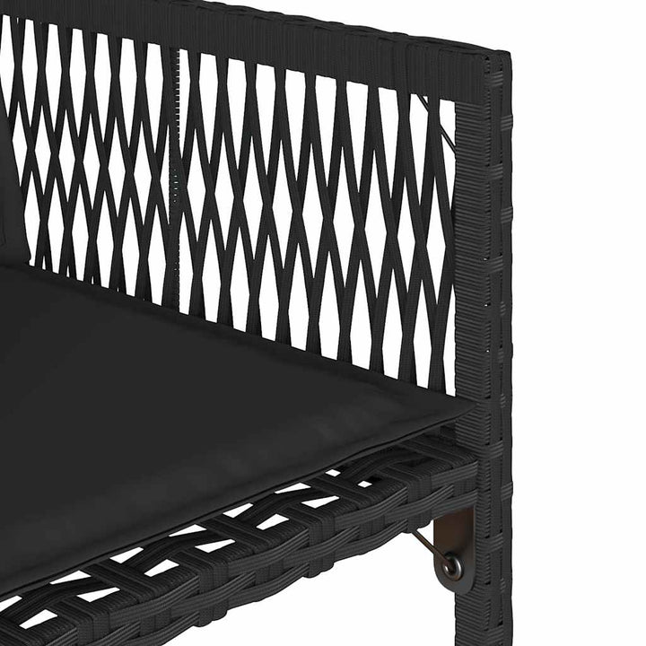 havestole med hynder 4 stk. polyrattan sort