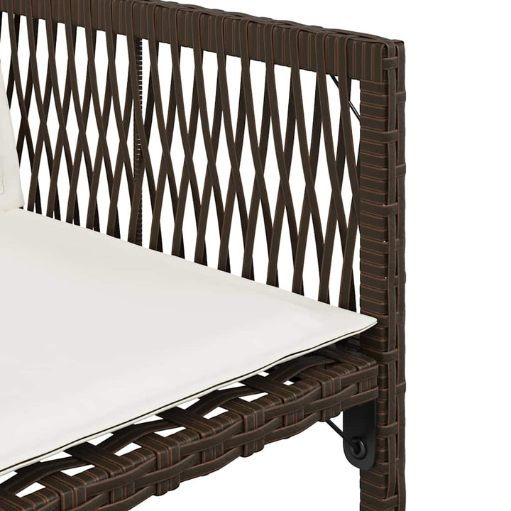 havestole 4 stk. med hynder polyrattan brun
