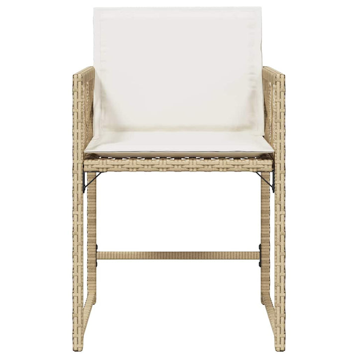havestole 4 stk. med hynder polyrattan beige