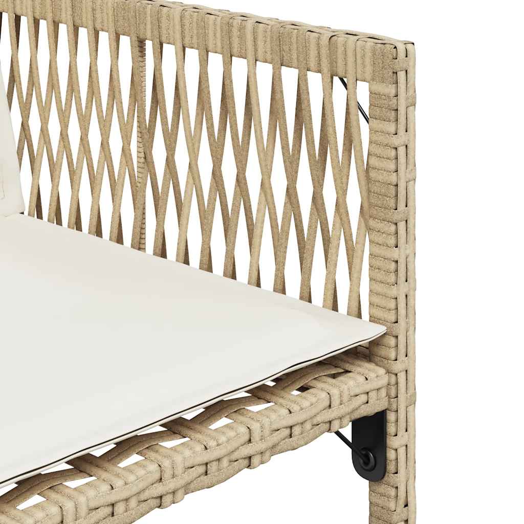 havestole 4 stk. med hynder polyrattan beige