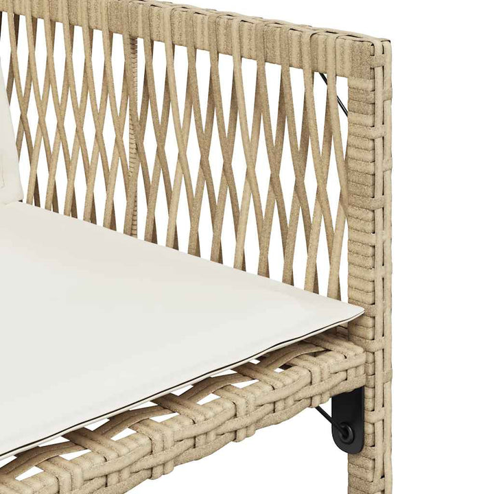 havestole 4 stk. med hynder polyrattan beige