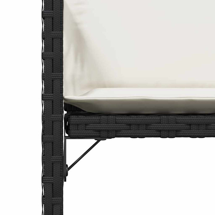 havestole med hynder 4 stk. polyrattan sort