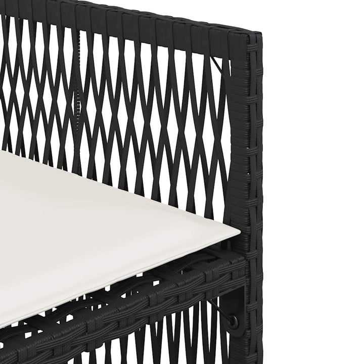havestole med hynder 4 stk. polyrattan sort