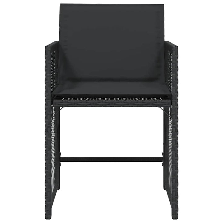 havestole med hynder 4 stk. polyrattan sort