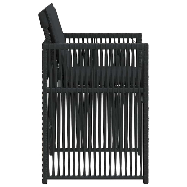 havestole med hynder 4 stk. polyrattan sort